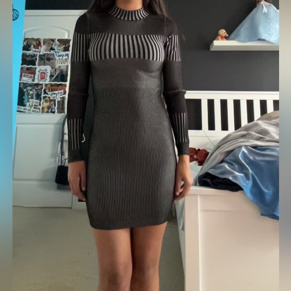Almost Famous Gray Ribbed Bodycon Mini Dress